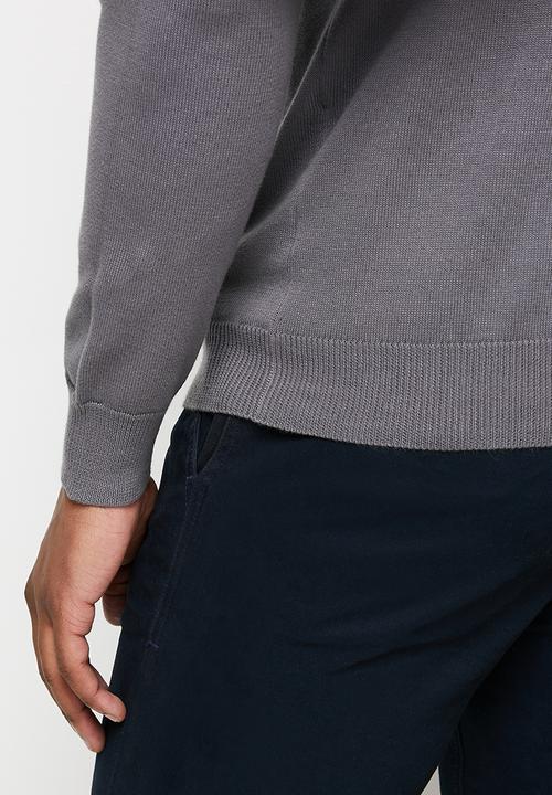 Lark & Crosse - Slim fit crew neck pullover - charcoal