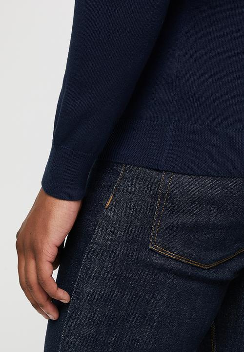 Lark & Crosse - Slim fit crew neck pullover - navy
