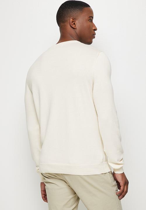 Lark & Crosse - Slim fit crew neck pullover - stone