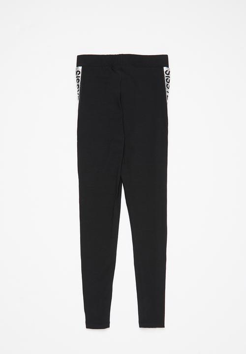 SISSY BOY - Leggings with branded glitter side tapes - black