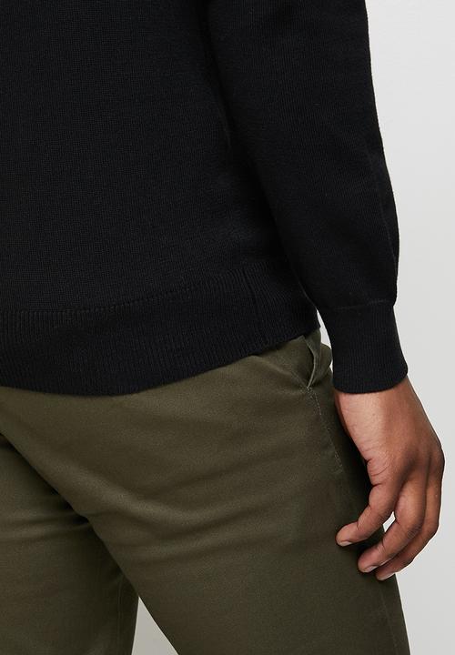 Lark & Crosse - Slim fit v-neck pullover - black