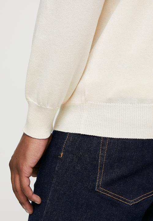 Lark & Crosse - Slim fit v-neck pullover - stone