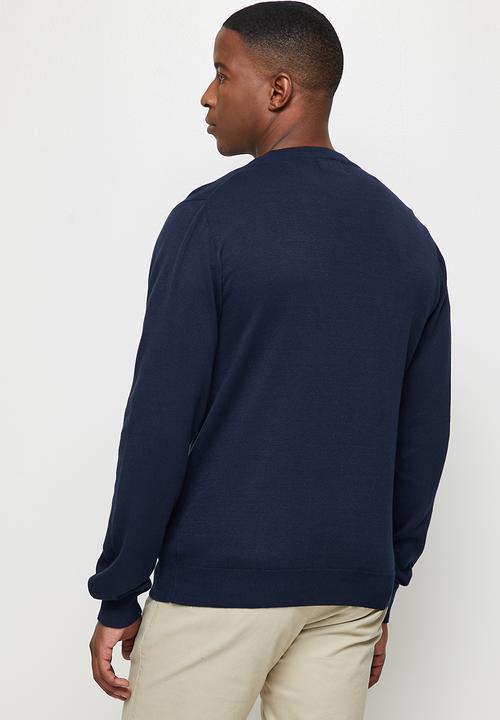 Lark & Crosse - Slim fit v-neck pullover - navy