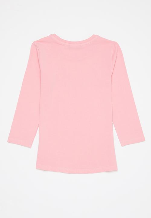 SISSY BOY - Logo top with 3/4 sleeves - bubblegum pink