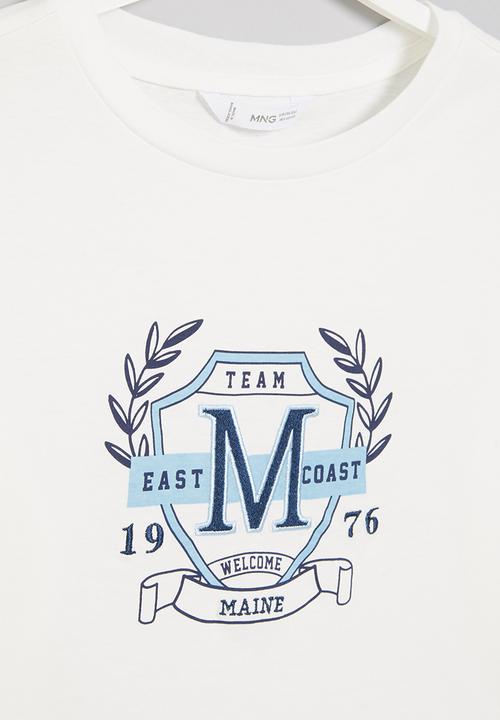 MANGO - T-shirt escudo - white