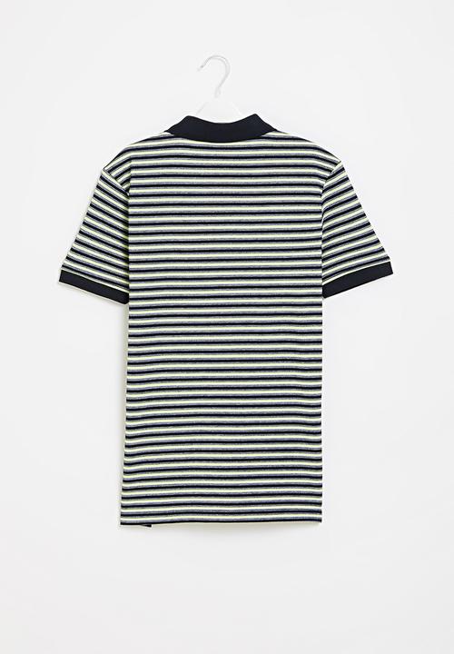 POLO - Boys classic short sleeve golfer - navy & lime 