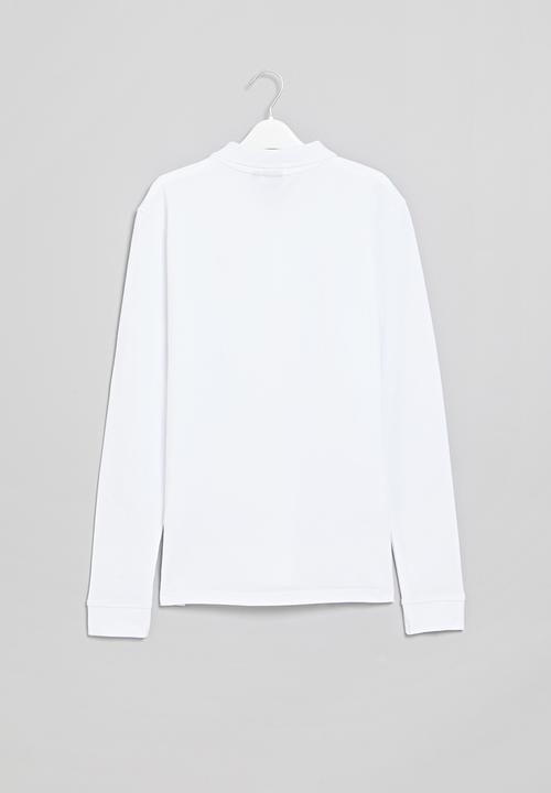 POLO - Boys classic long sleeve golfer - white
