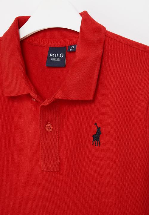 POLO - Boys classic long sleeve golfer - red