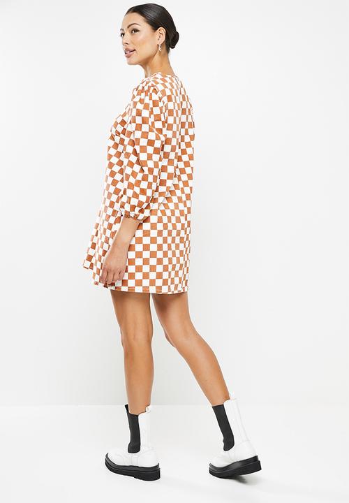 Glamorous - Puff sleeve dress - tan