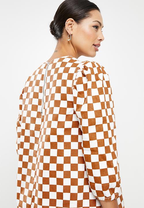 Glamorous - Puff sleeve dress - tan