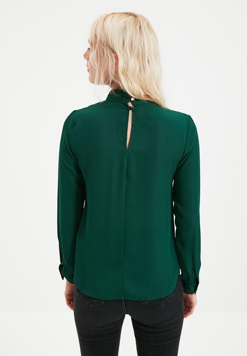 Trendyol - Keyhole detailed blouse  - emerald