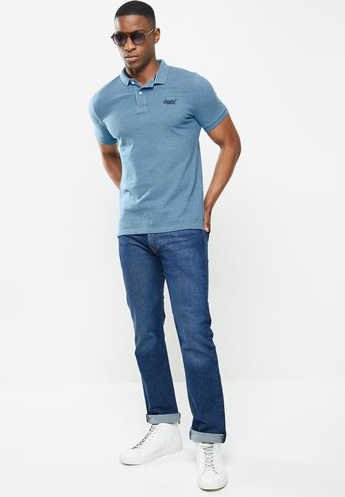 Superdry. - Classic pique short sleeve polo - blue