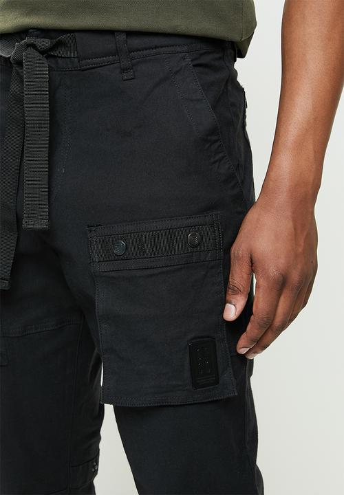 S.P.C.C - Zeitler regular fit utility woven joggers  - black