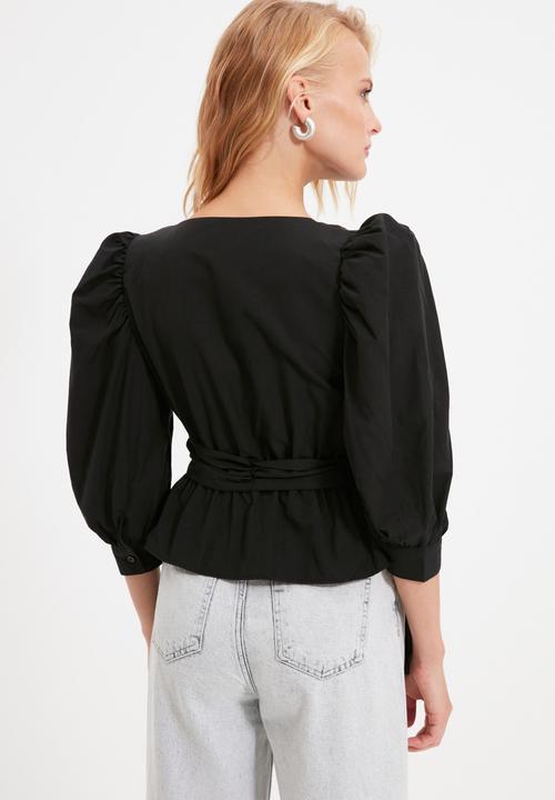 Trendyol - Blouse detailed blouse - black