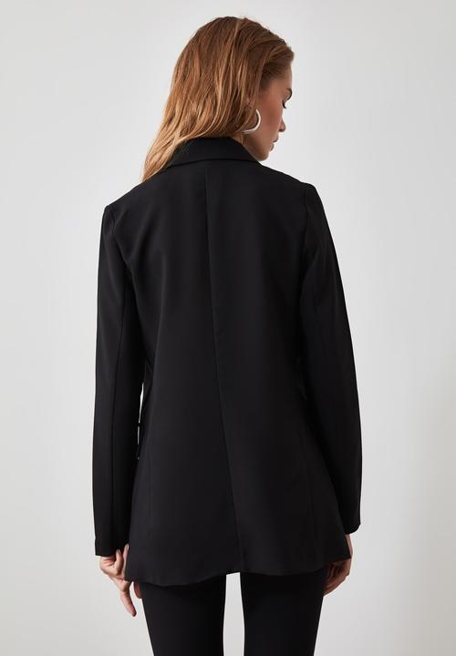 Trendyol - Button detailed blazer jacket - black