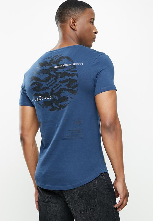 S.P.C.C - Britt regular fit scooped hem tee  - denim blue