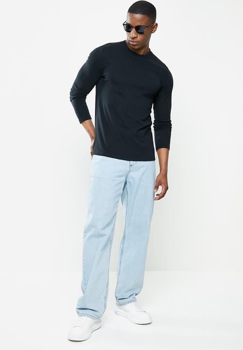 Superdry. - Vintage logo emb long sleeve top - black