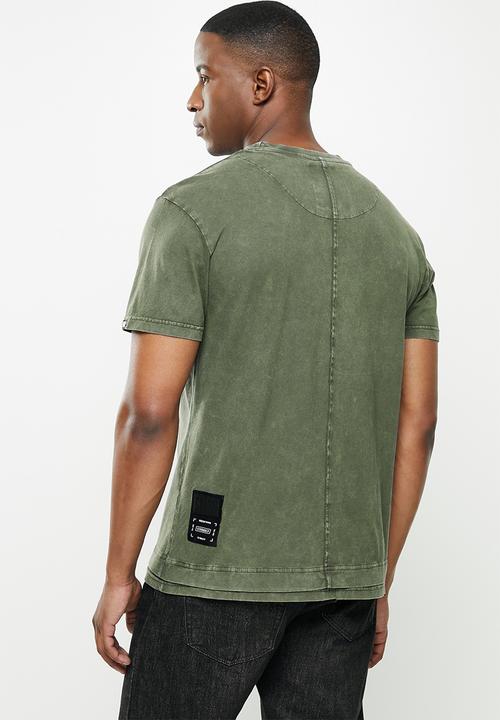 S.P.C.C - Crosby relaxed fit peepout hem tee  - dark moss
