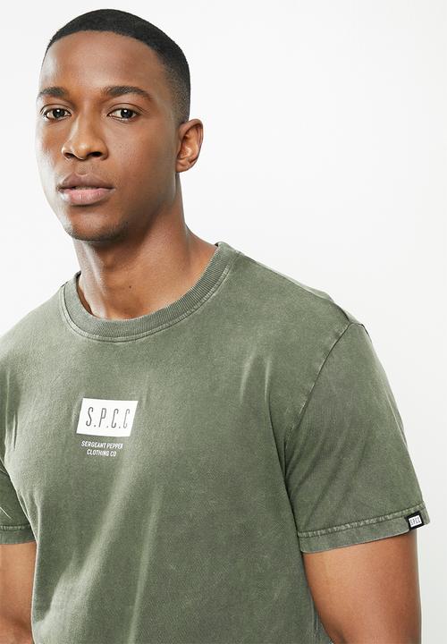 S.P.C.C - Crosby relaxed fit peepout hem tee  - dark moss