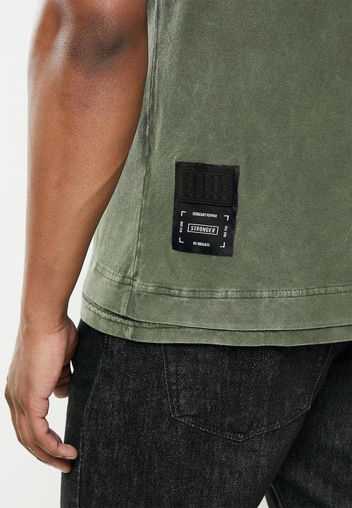 S.P.C.C - Crosby relaxed fit peepout hem tee  - dark moss
