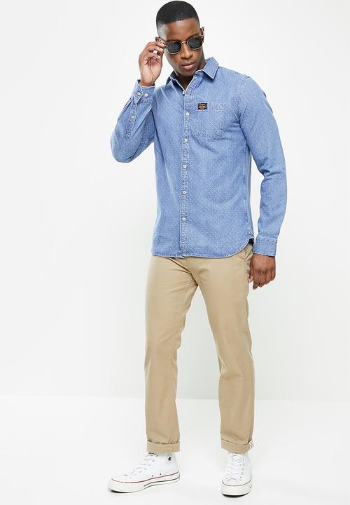 Superdry. - Workwear indigo shirt - blue