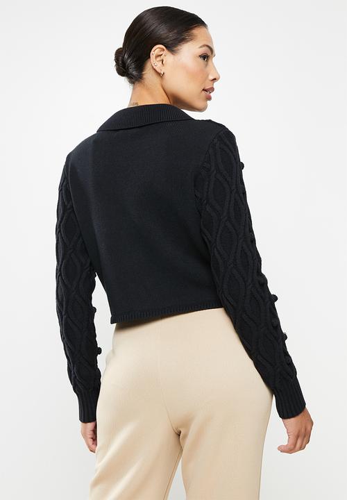 Glamorous - Button down cardi - black