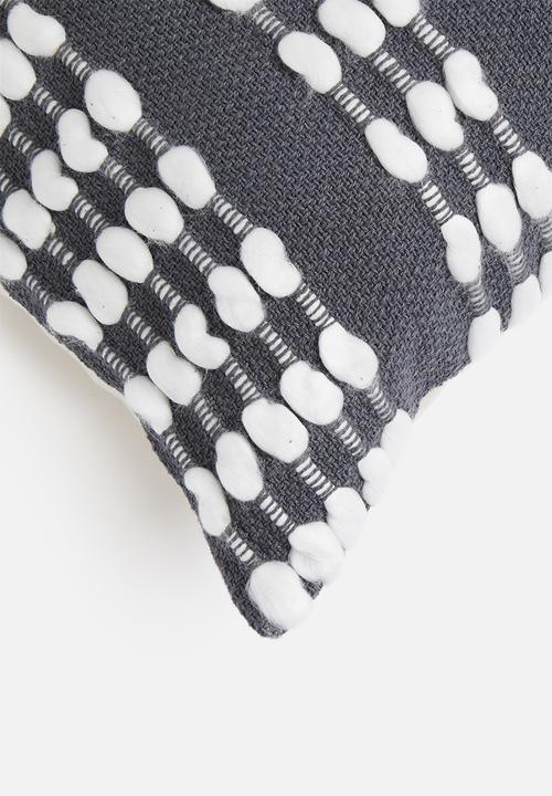 Sixth Floor - Loop cushion cover  - charcoal & white