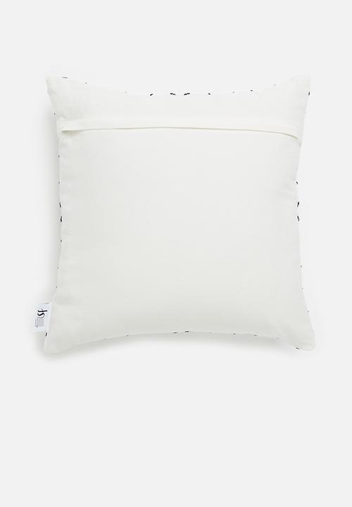 Sixth Floor - Emb cushion cover  - white & navy