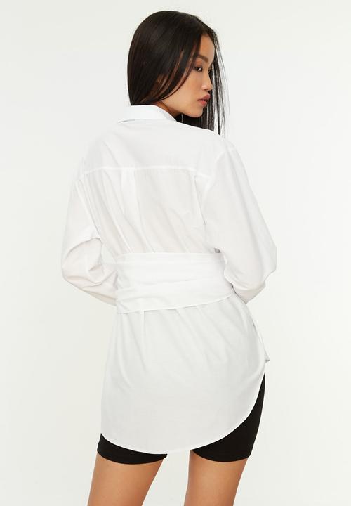 Trendyol - Buckle detailed shirt  - white