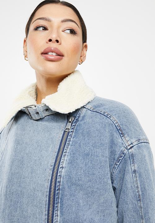 Glamorous - Ladies jacket - blue acid wash