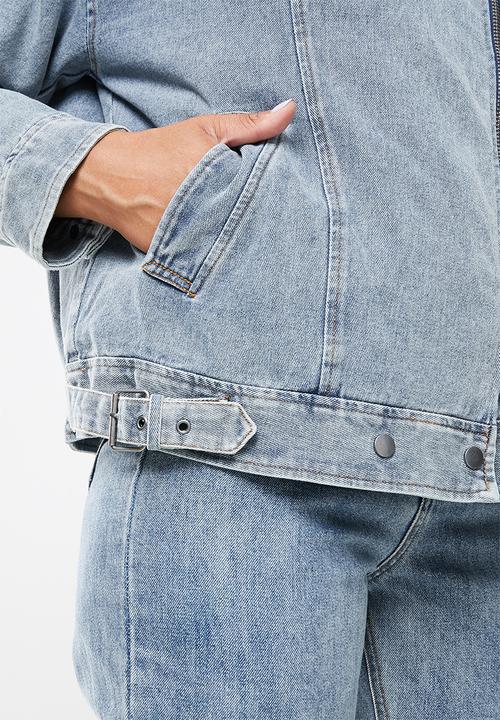 Glamorous - Ladies jacket - blue acid wash
