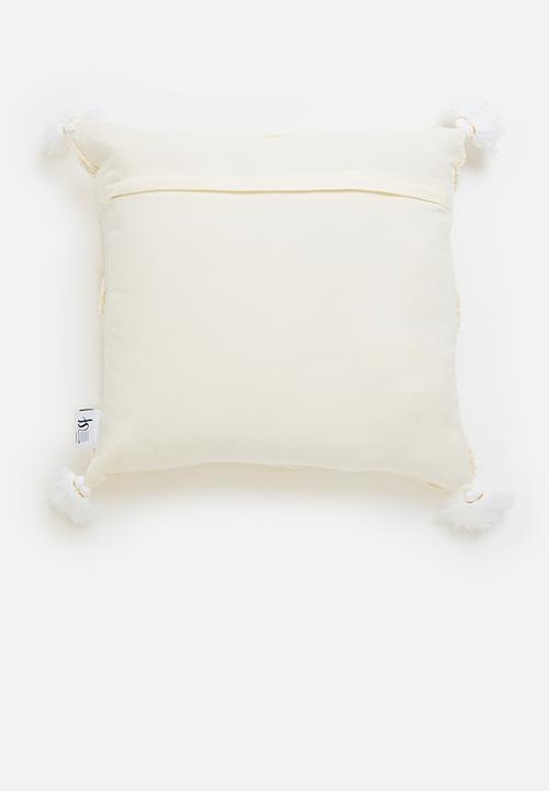 Sixth Floor - Ivy tufted cushion cover - natural & yellow