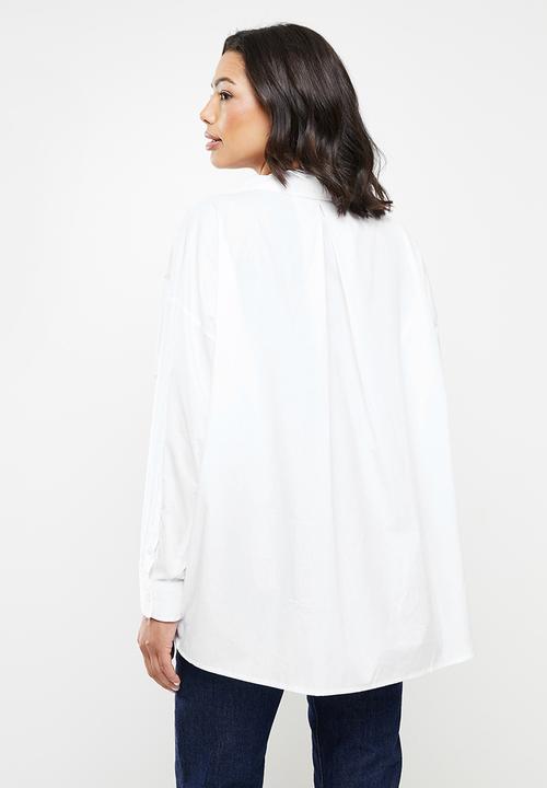 ONLY - Sofia life long sleeve loose shirt - bright white