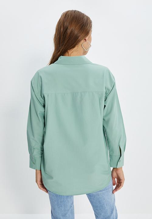Trendyol - Boyfriend shirt - mint
