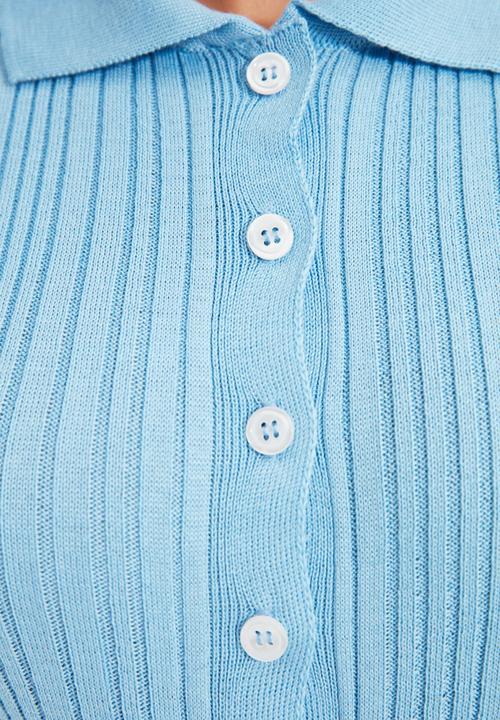 Trendyol - Buttoned knitwear sweater cardigan  - blue