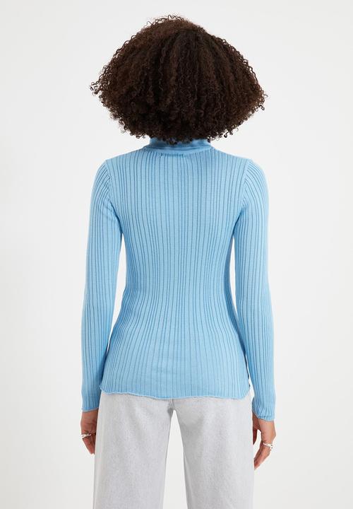 Trendyol - Buttoned knitwear sweater cardigan  - blue