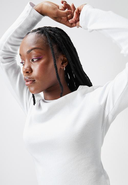 Blake - Basic meet and greet crew long sleeve tee - white