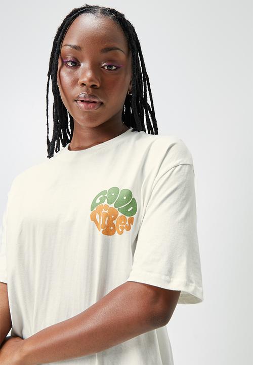Blake - Graphic oversized tee - ecru