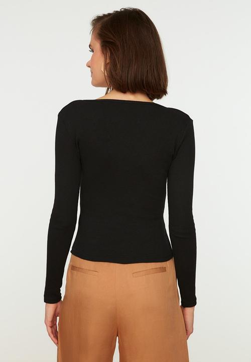 Trendyol - Wrap tee  - black