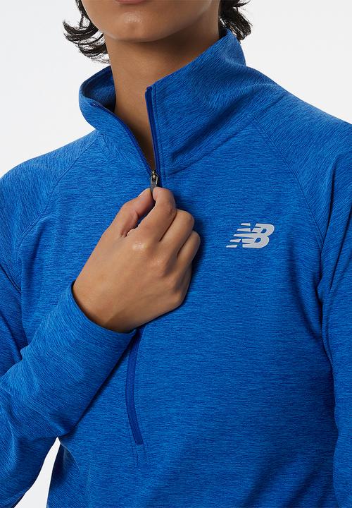New Balance  - Classic 1/2 zip thru sweat - mid blue