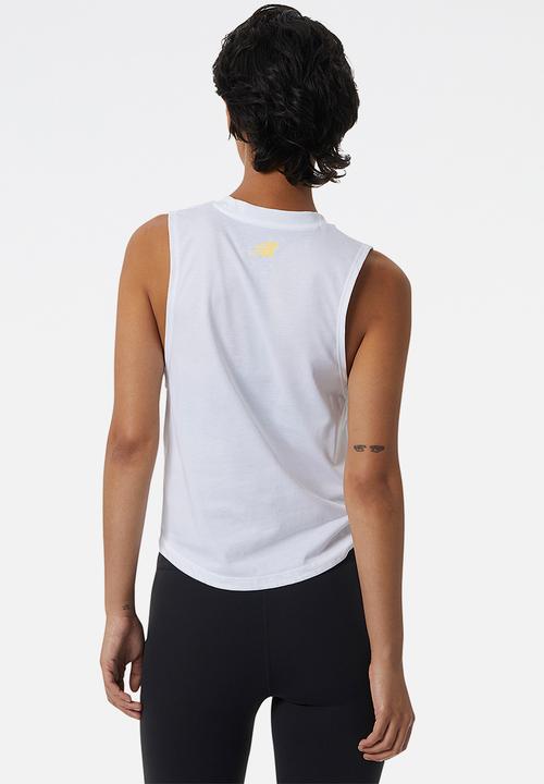 New Balance  - Relentless heather tech tank print - white