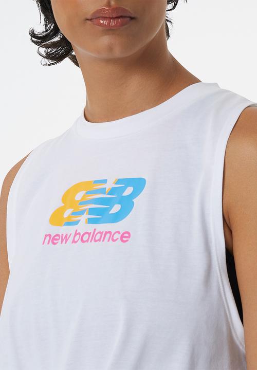 New Balance  - Relentless heather tech tank print - white