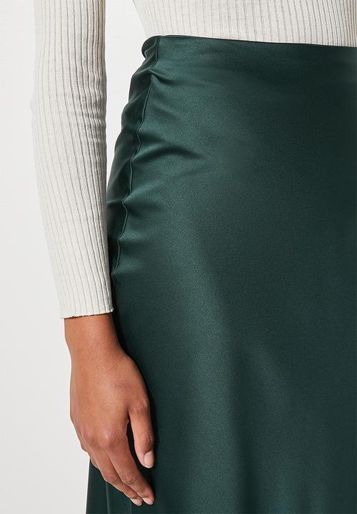 Superbalist - Long midi slip skirt - pine green