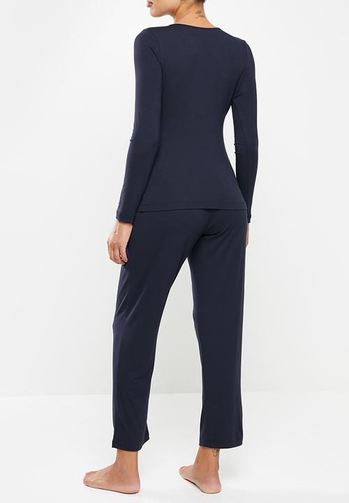 Superbalist - Long sleeve wrap feeding sleep set - navy