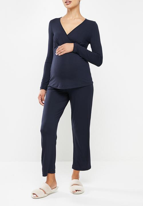 Superbalist - Long sleeve wrap feeding sleep set - navy