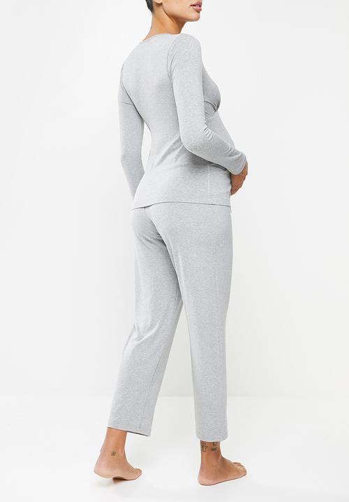 Superbalist - Long sleeve wrap feeding sleep set - grey melange