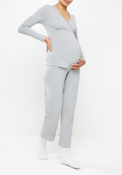 Superbalist - Long sleeve wrap feeding sleep set - grey melange