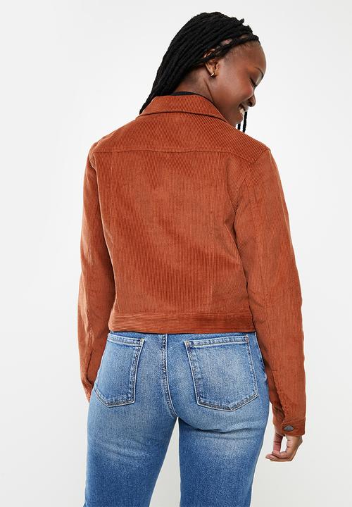 Cotton On - Light weight cord trucker jacket - smoked paprika