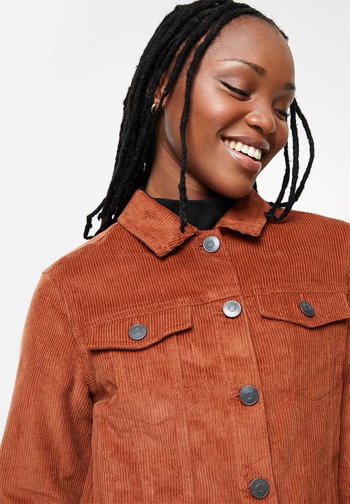 Cotton On - Light weight cord trucker jacket - smoked paprika