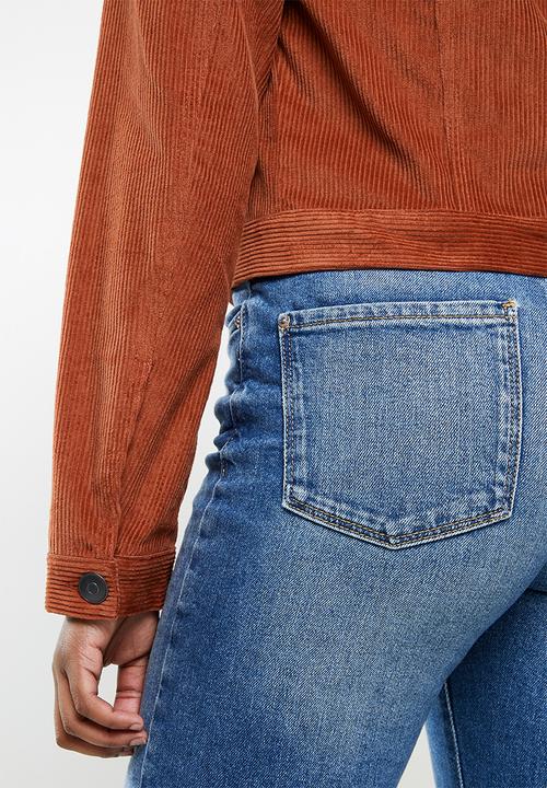 Cotton On - Light weight cord trucker jacket - smoked paprika